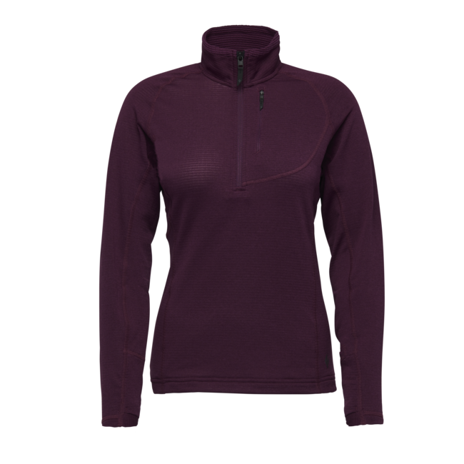 Black Diamond Coefficient LT damen-Langarmshirt mit Reißverschluss, brombeere