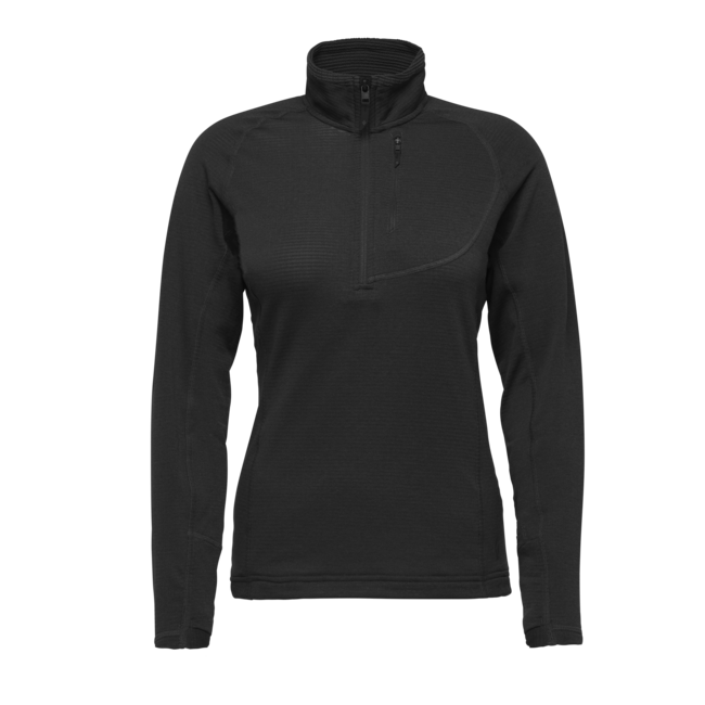 Black Diamond Coefficient LT damen-Langarmshirt mit Reißverschluss, schwarz