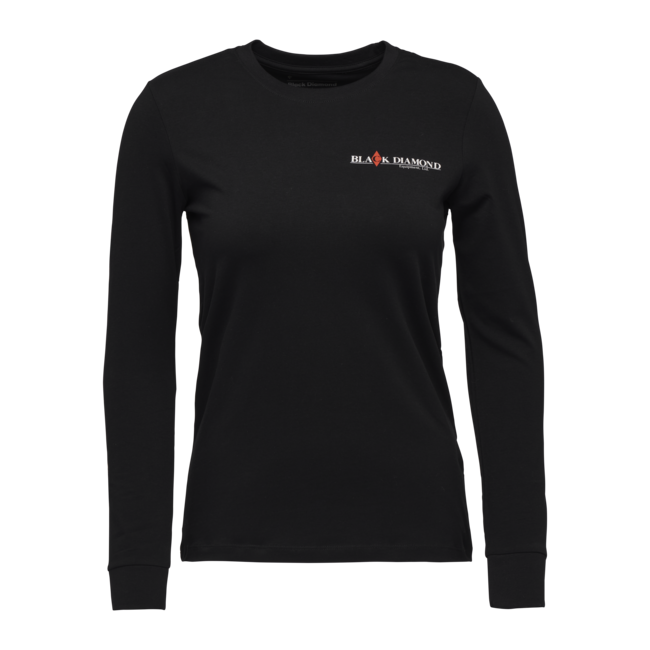 Black Diamond Heritage Wordmark damen-Langarm-T-shirt, schwarz