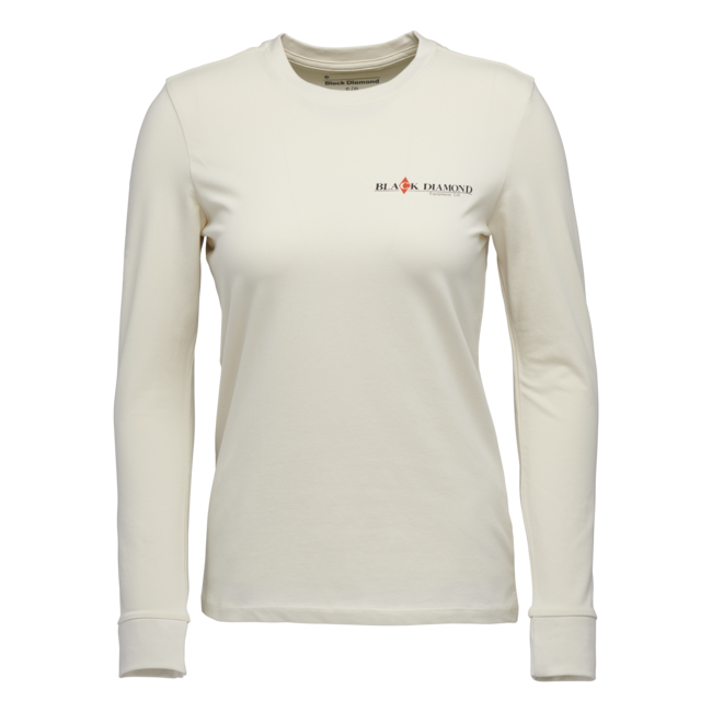 Black Diamond Heritage Wordmark damen-Langarm-T-shirt, Off-White