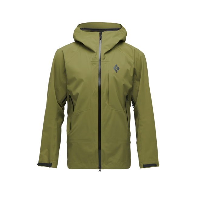 Black Diamond Highline Stretch Shell men's waterproof jacket, crag green