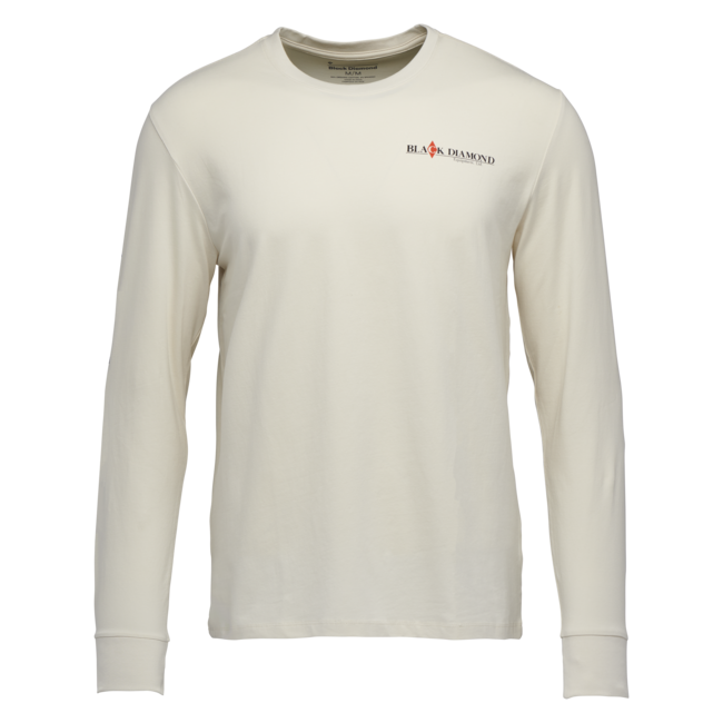 Black Diamond Heritage Wordmark herren langarm-T-shirt, off white