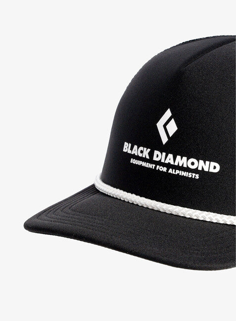 Black Diamond Flat Bill Trucker Cap, Black