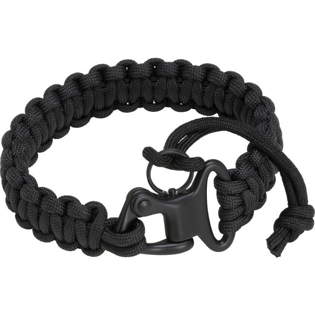 BlackField Paracord-Armband mit Karabiner, schwarz