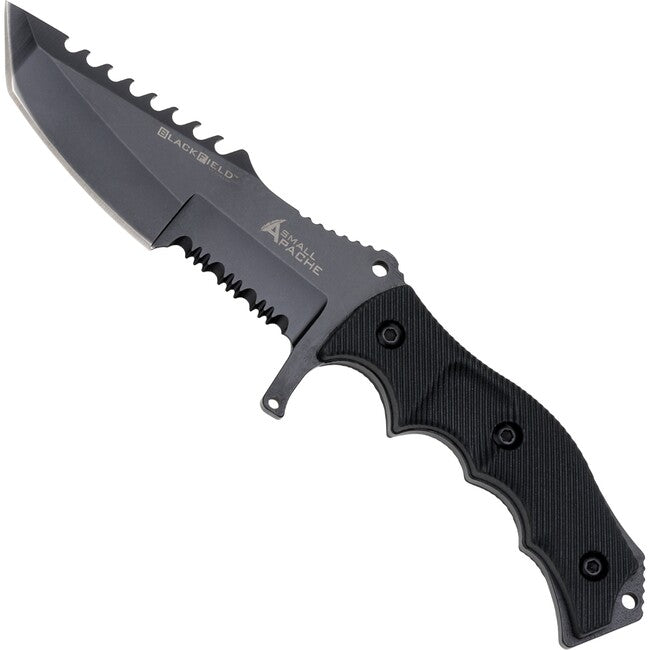 BlackField Small Apache messer mit feststehender klinge, schwarz