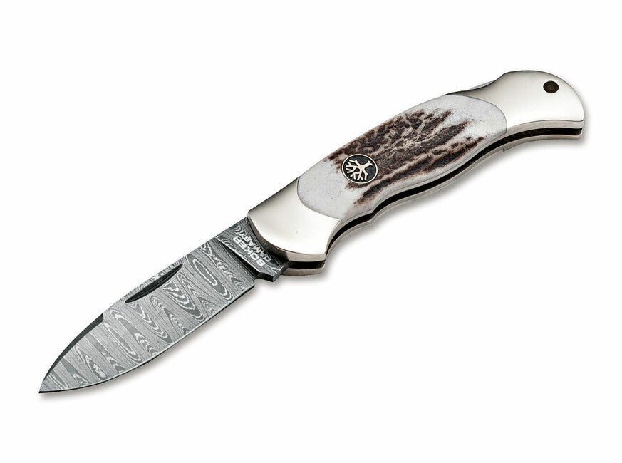 BÖKER Junior Scout Hirschtaschenmesser 7 cm, damast, geweih
