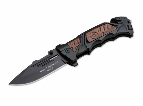 BÖKER AK-14 messer 9,3 cm, schwarz, aluminium, holz, nylonscheide