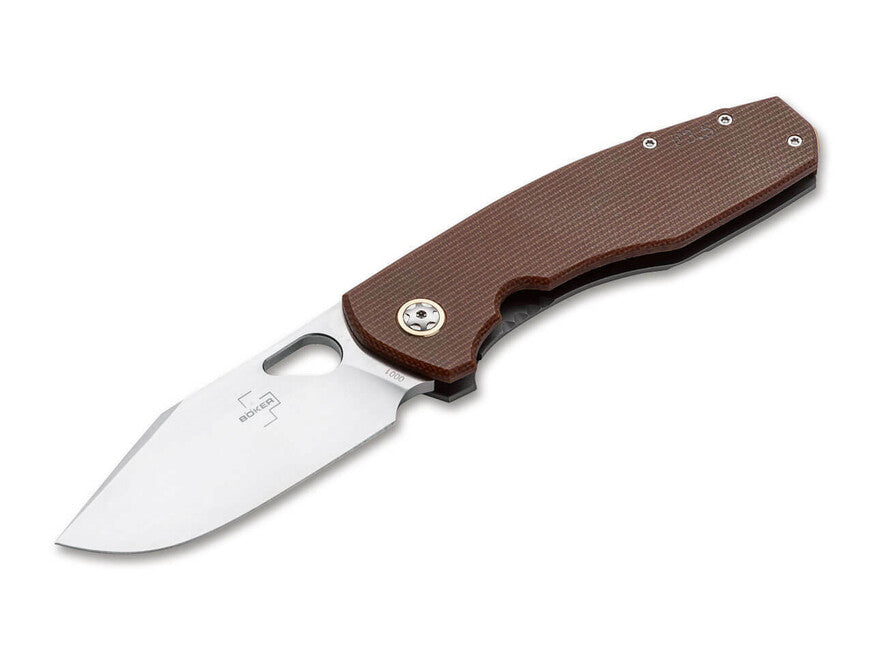 BÖKER Plus Micarta taschenklappmesser mit scheide 8,5 cm, braun