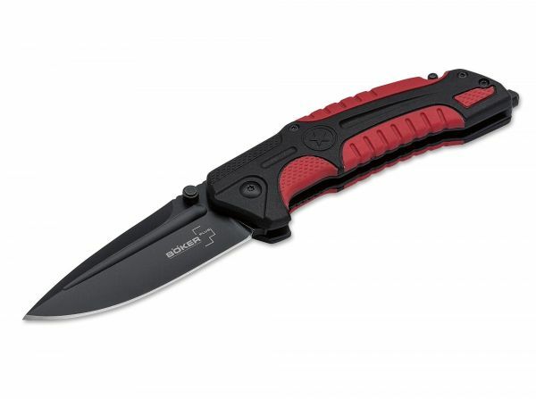 BÖKER Plus Savior 1 rettungsmesser 8,4 cm, schwarz-rot, kunststoff, gummi, nylonscheide