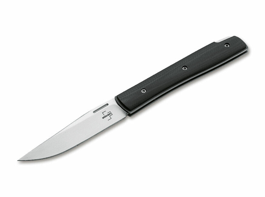 BÖKER Plus Urban Trapper Petite Backlock taschenmesser 7 cm, schwarz, g10