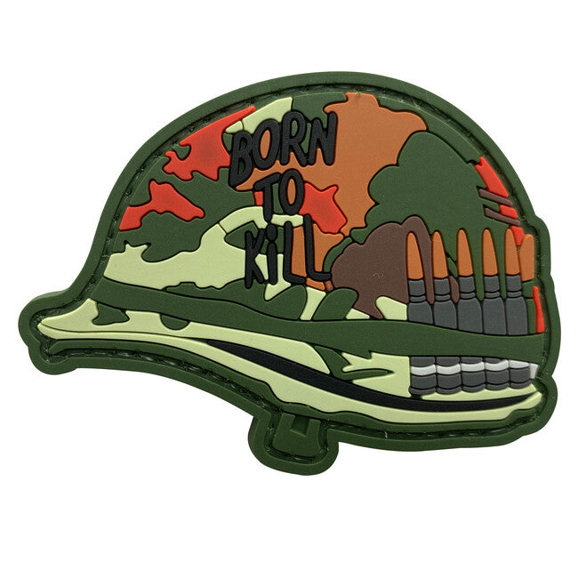 WARAGOD Born to Kill Helm PVC Patch Tarnfarbe