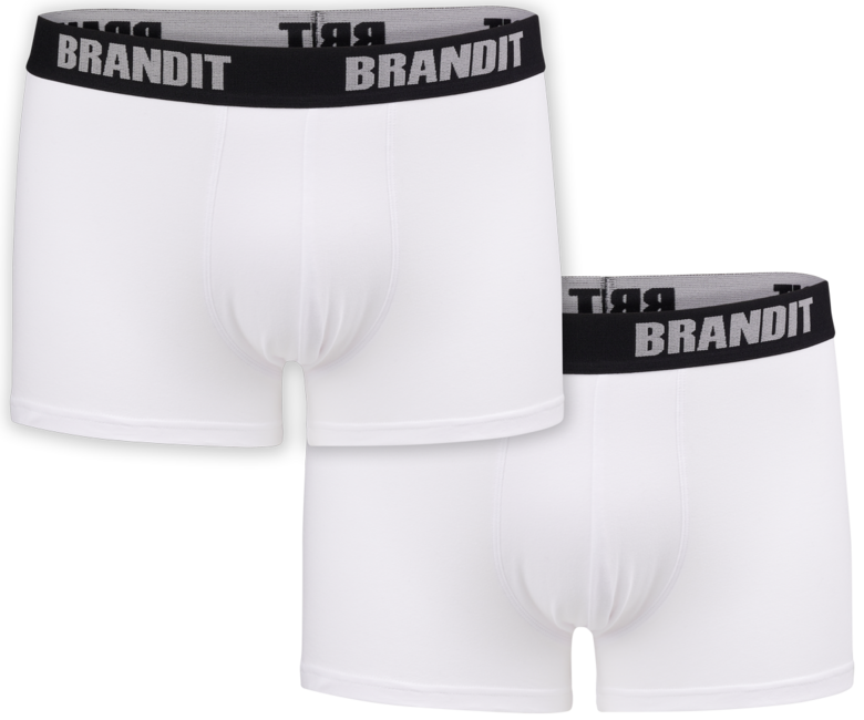 Brandit Boxershorts mit Logo 2tlg., weiß-weiß