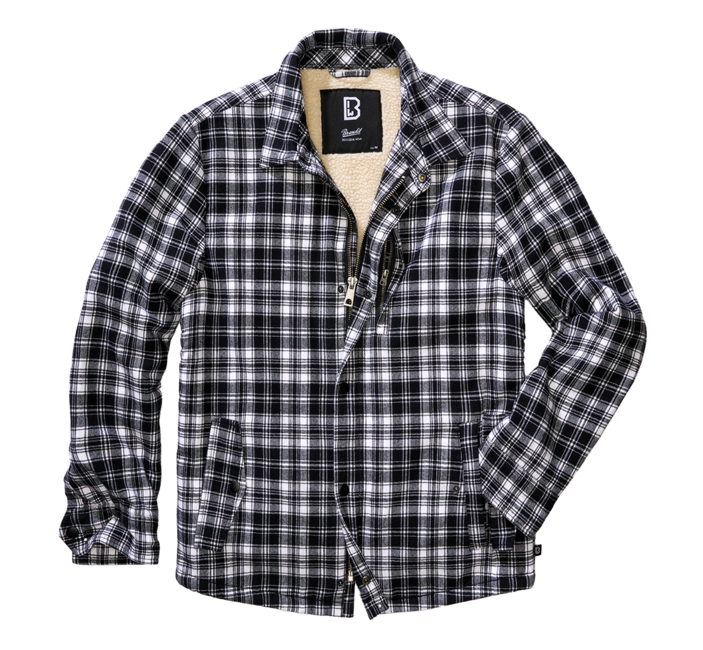 Brandit Classic Sherpa jacke, weiß-schwarz