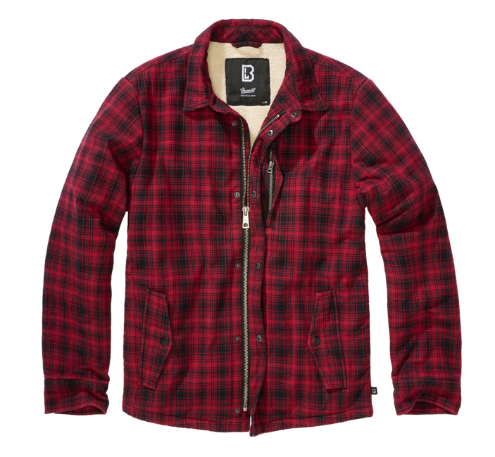 Brandit Classic Sherpa jacke, schwarz-rot
