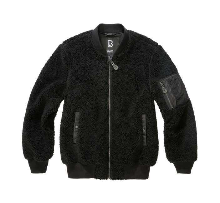 Brandit MA1 Sherpa Jacke, schwarz