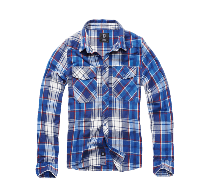 Brandit Check langarmhemd, navy blau