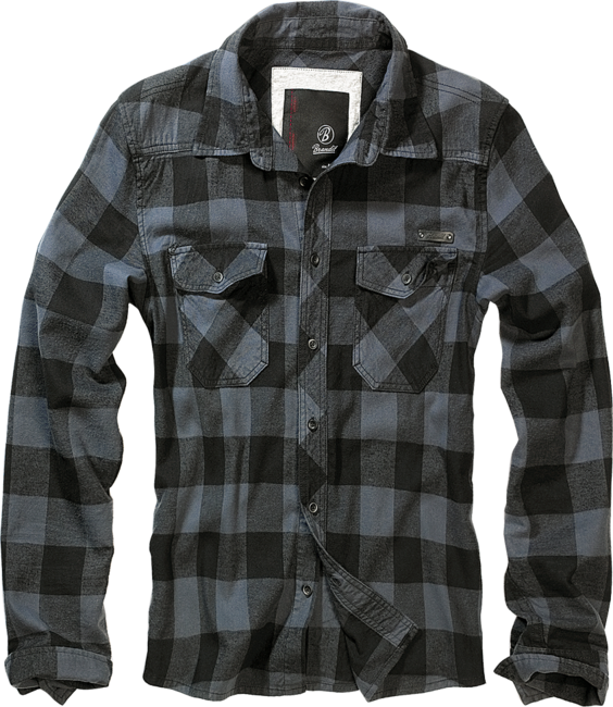 Brandit Checkshirt Hemd, grau/schwarz