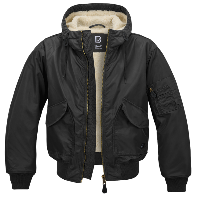 Brandit CWU Jacke mit Kapuze, schwarz
