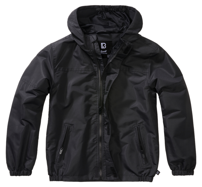 Brandit Kids Sommer Frontzip Windbreaker Jacke, schwarz