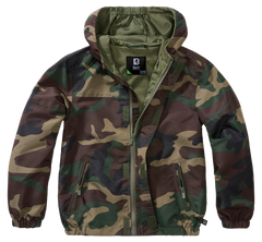 Brandit Summer Frontzip Windbreaker Kinderjacke, woodland