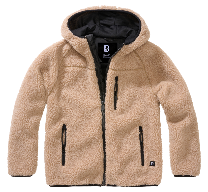 Brandit kinder Teddyfleecejacke mit Kapuze, camel