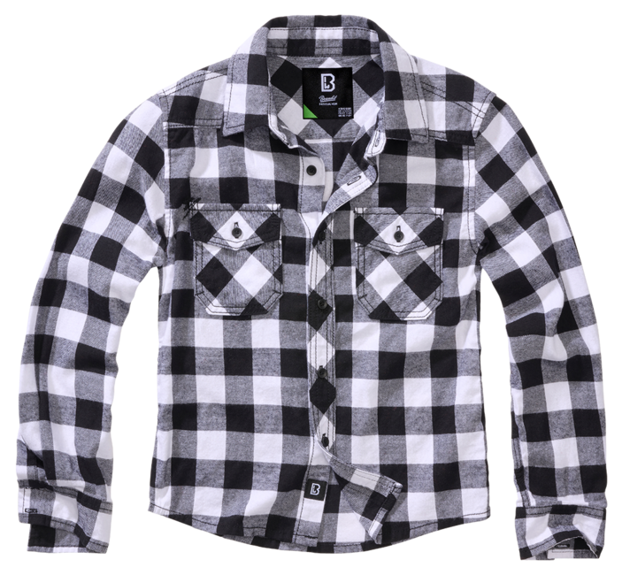 Brandit kindershirt mit langen Ärmeln, weiß schwarz