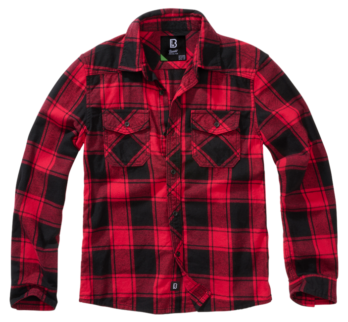 Brandit kindershirt mit langen Ärmeln, rot schwarz