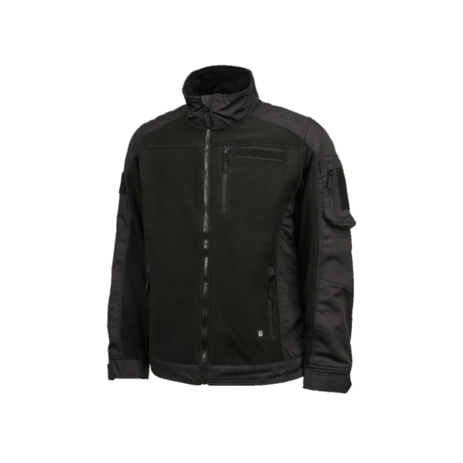Brandit Fleece-Jacke Ripstop, schwarz
