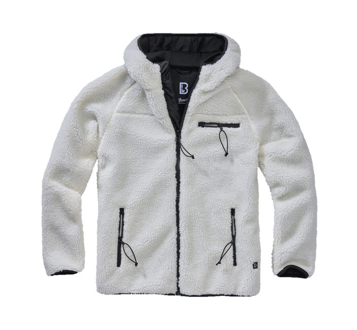 Brandit Teddyfleece Worker fleece-kapuzenjacke, weiß