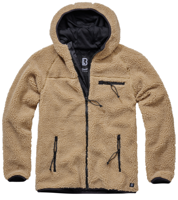 Brandit Teddyfleece Worker fleece-kapuzenjacke, camel