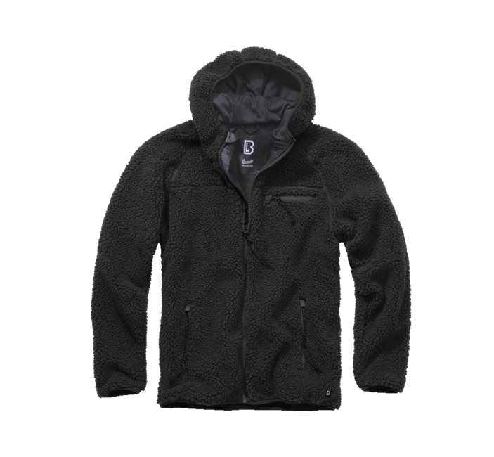 Brandit Teddyfleece Worker Fleece-Kapuzenjacke, schwarz