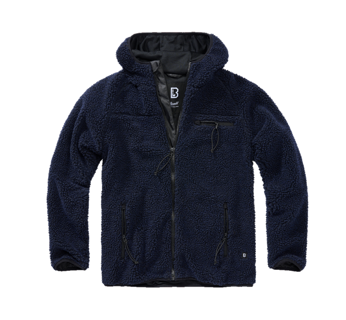 Brandit Teddyfleece Worker fleece-kapuzenjacke, navy blau
