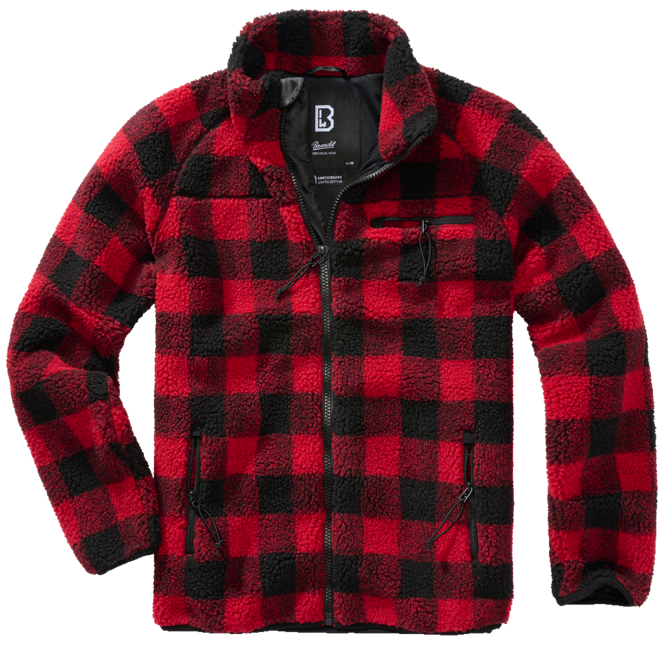 Brandit Teddyfleece Fleecejacke, rot/schwarz