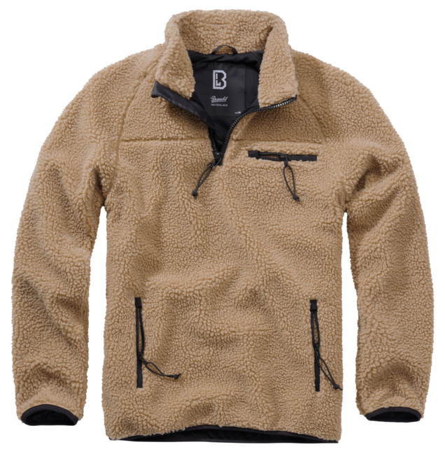 Brandit Teddyfleece Troyer Fleecejacke, camel