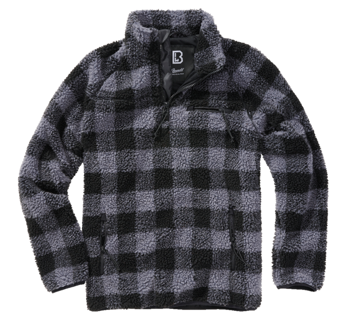 Brandit Teddyfleece Troyer fleecejacke, schwarz/grau