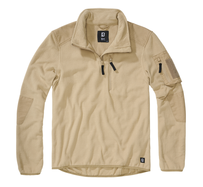Brandit Ripstop Fleece-Kapuzenjacke mit Reißverschluss, camel