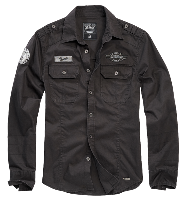 Brandit Luis Vintage-hemd, schwarz