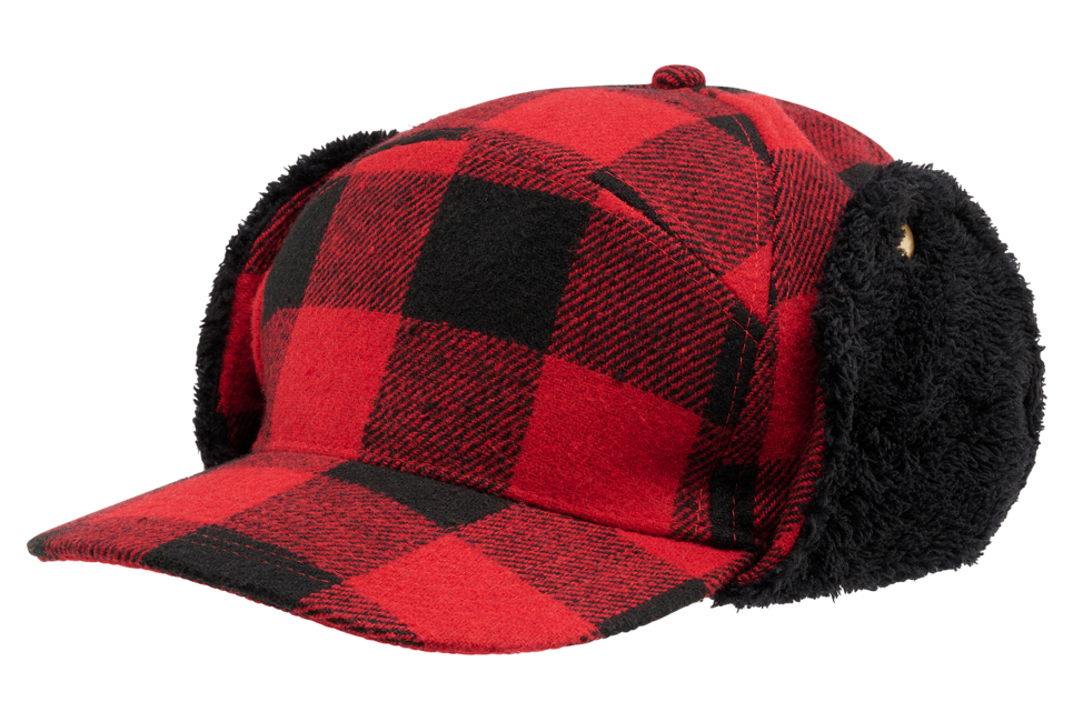 Brandit Lumberjack Wintermütze, rot und schwarz