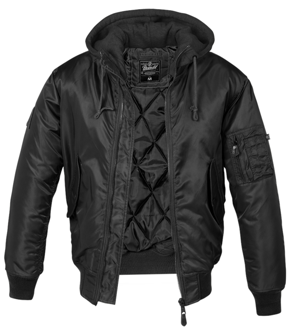 Brandit MA1 Sweathood Bomberjacke, schwarz