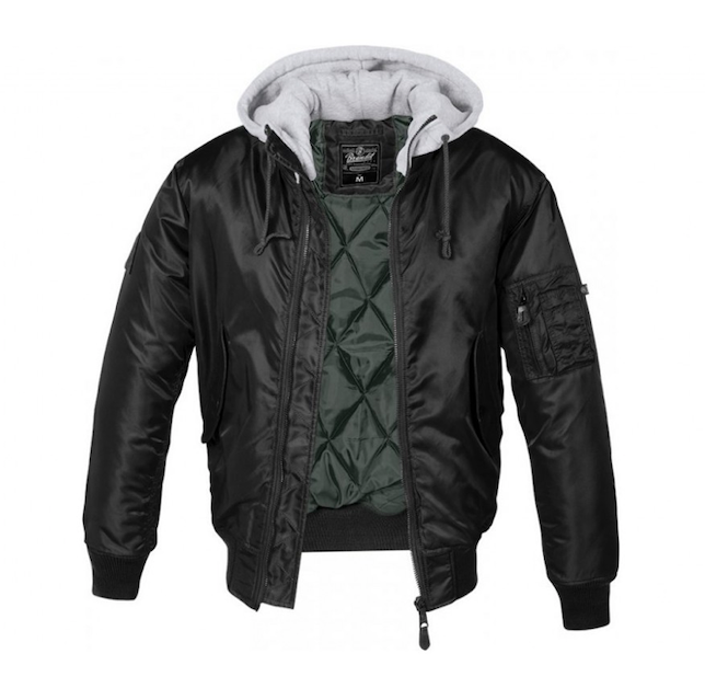 Brandit MA1Sweathood bomberjacke, schwarz-grau