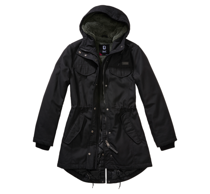 Brandit Marsh Lake Parka damen Winterjacke mit Kapuze, schwarz