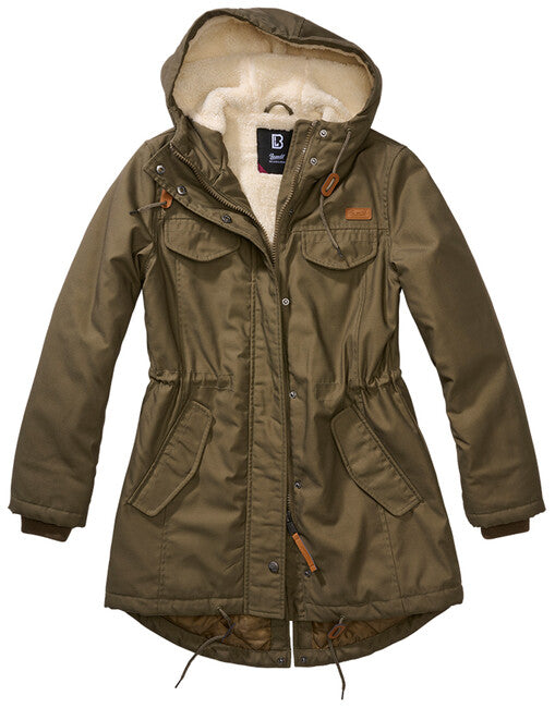 Brandit Marsh Lake parka damen winterjacke mit kapuze, oliv
