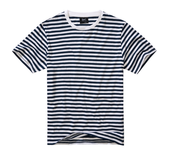 Brandit herren Navy Striped T-shirt, Blau-Weiß