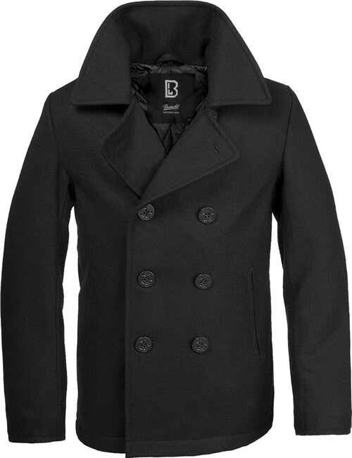 Brandit Pea Coat herrenmantel, schwarz