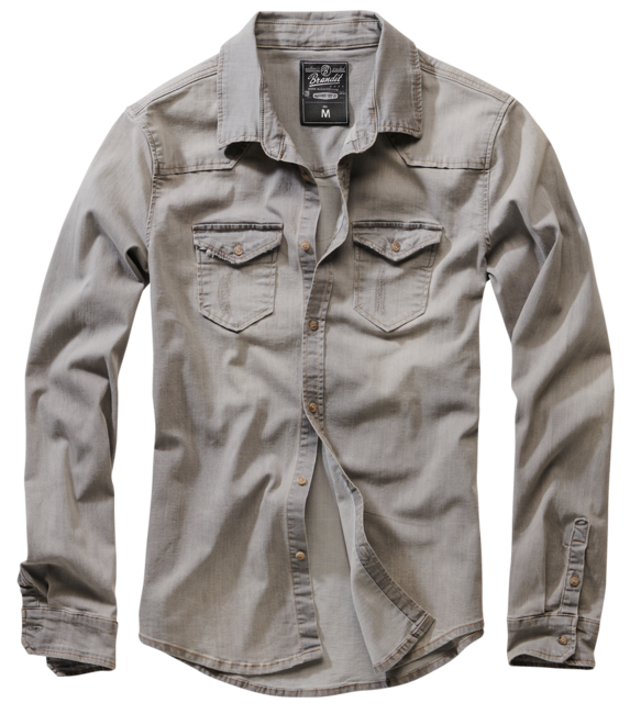 Brandit Riley denim-hemd, grau
