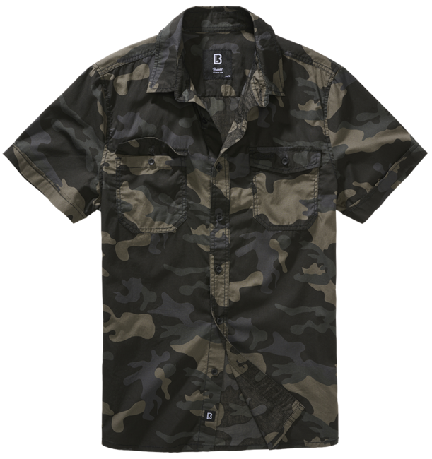 Brandit Roadstar Hemd mit kurzen Ärmeln, darkcamo