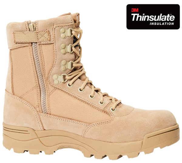 Brandit Mil-Tec einsatzstiefel mit reißverschluss, camel