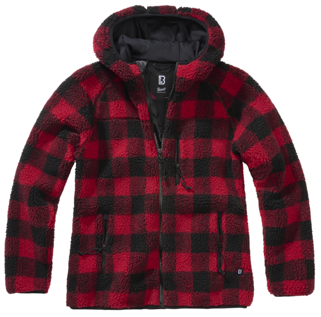 Brandit Teddy damen-Fleecejacke, red/black