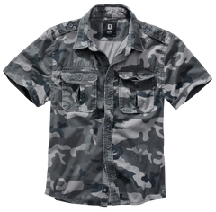 Brandit Vintage kurzarmhemd, grau camo