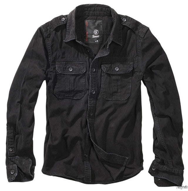 Brandit Vintage herrenhemd, schwarz